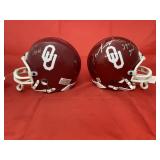 2 - Signed OU Small Football Helmets