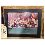 Framed OU Football Pic Signed Billy Simms #20