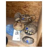 5 Pcs - Turtle Shells - Vintage Fishing Basket
