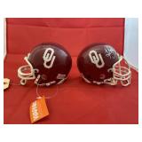 2 - Signed OU Small Football Helmets