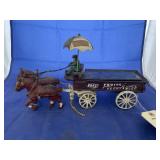 Metal Horses & Cart Dï¿½cor