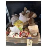 Box of Assorted Plush Toys