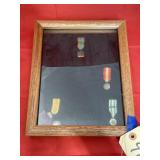 Shadow Box w/Military Pins