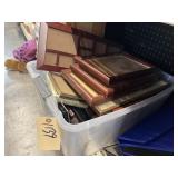 Plastic Tote w/Assorted Pic Frames