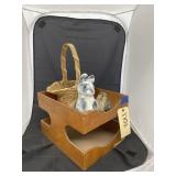 Wood Desk Organizer w/Ty Beanie Baby & More