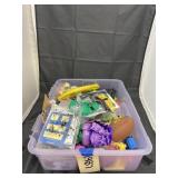 Happy Meal Toys & More in Plastic Bin
