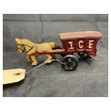 Cast Horse & Ice Wagon - missing wheel