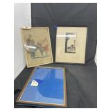 3 Pcs - Assorted Signed Framed Wall Pics
