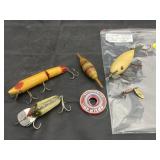 6 - Wooden Antique Fishing Lures