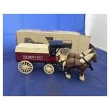 Horse & Delivery Wagon Bank in box