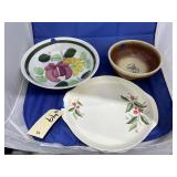 3 Pcs - Ceramic Serving Tray & 2 Glass Bowls