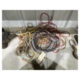 Pile of Assorted Extension Cords & Elec Cable
