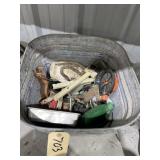 Galvanized Square Tub w/Yard Tools & Sprinkler