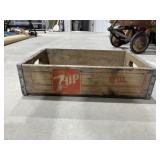 Vintage Wooden Soda Pop Crate - 7 Up