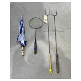 Badminton Raquet - Umbrella - 2 Roasting Forks