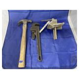 3 Pcs - Pipe Wrench - Hammer - Stanely Clamp