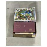 Box of Assorted Jigsaw Puzzles & Board Games