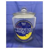 Moon Pie Glass Cookie Jar w/Lid