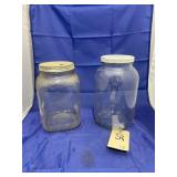 2 Pcs - Vintage Glass Milk Jugs