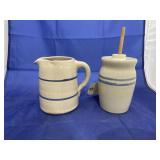 Small Crock Churn - Small Stoneware Pitcher