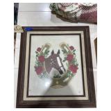 Framed Painting on Fabric 17"x19"