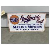 Metal Sign "Gulf Pride Oil" 28"x14"