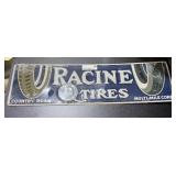 Metal Sign "Racine Tires" 7-1/2" x 26"
