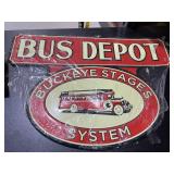 Metal Sign "Bus Depot" 20"x14"