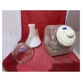 Glass Candy jar w/Lid & Vase
