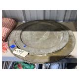 2 - Large Metal Trays 28"Dia & 24"Dia