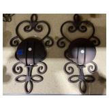 2 - Decorative Metal Wall Candle Holders