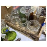 Wooden Box w/Glass Jars - Vases & More