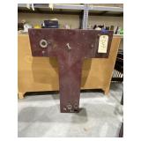 Vintage Lighted Metal Letter "T" - no bulbs