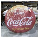 Coca Cola Metal Button Sign 48"Dia