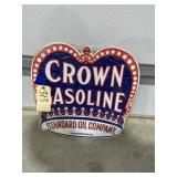 Metal Sign "Crown Gasoline" 17"x17"