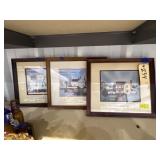 3 - Framed Wall Art 15"x14"