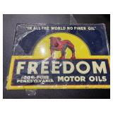 Metal Sign "Freedom Motor Oils" 20"x14"