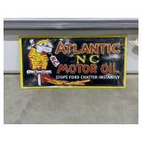 Metal Sign "Atlantic Motor Oil" 23"x11"