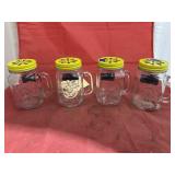 4 - Mason Jar Mugs w/Lids