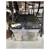 Assorted Party Supplies in Plastic Bin
