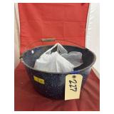 Granite Pot - As Is & Collectible Pins & Cards