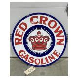 Metal Sign "Red Crown Gasoline" 23-1/2" Dia