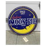 Metal Sign "Moon Pie" 23-1/2" Dia