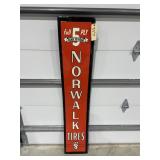 Metal Sign "Norwalk Tires" 11"x59"