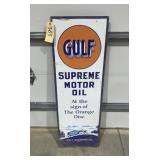 Metal Sign "Gulf Motor Oil" 14"x42"