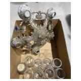 Vintage Chandelier Base & Canning Jars