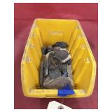 Plastic Bin w/Assorted Rocks/Arrowheads