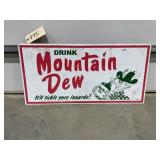 Metal Sign "Mt Dew" 29"x14"