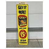 Metal Sign "Nicl Silver Battery" 8"x31"