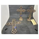 3 Pcs - Metal Cross Dï¿½cor